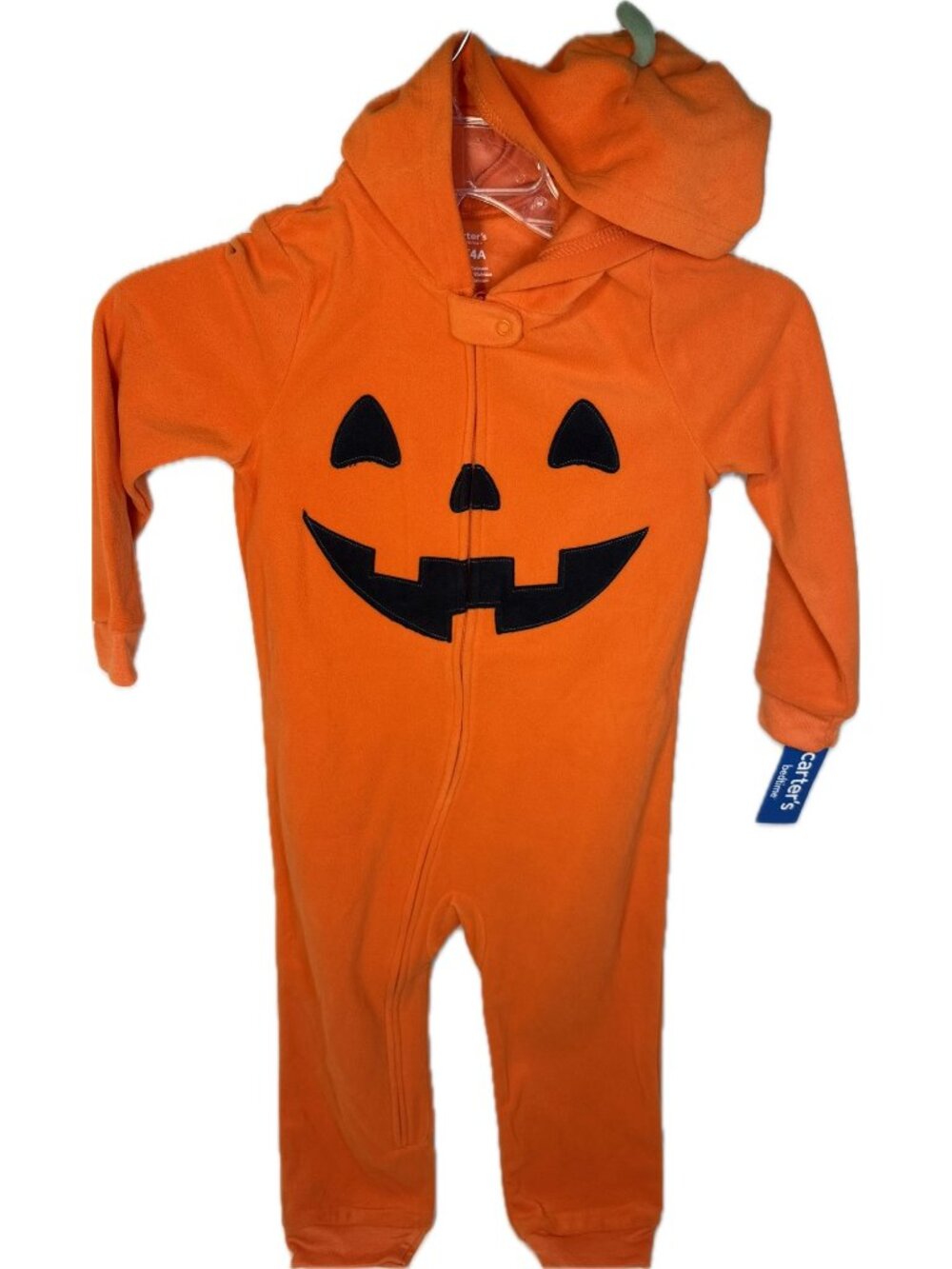 Carter's NWT 4T 5T unisex boys girls Pumpkin one piece pajamas fleece Halloween